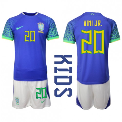 Brasil Vinicius Junior #20 Bortedraktsett Barn VM 2022 Kortermet (+ Korte bukser) Brasil Vinicius Junior #20 Bortedraktsett Barn VM 2022 Kortermet (+ Korte bukser)